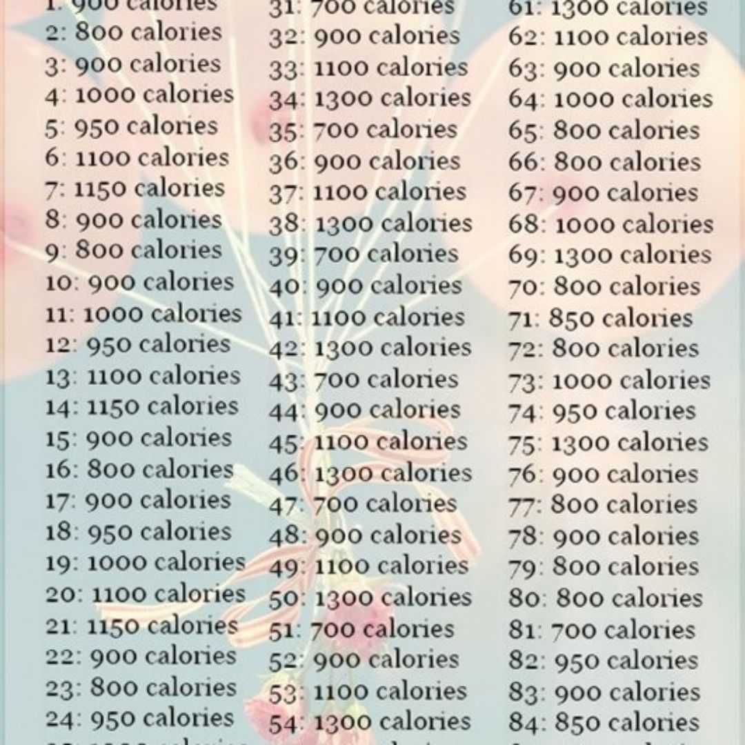 1000 калорий на месяц